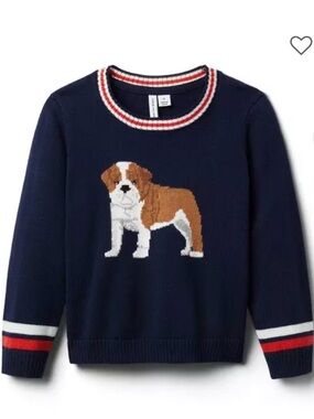 Janie and Jack Navy Sweater with Striped Collar